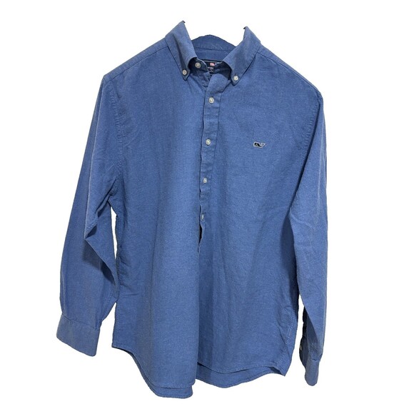 Vineyard Vines Shirt Mens Large Whale Button Down Long Sleeve Blue 100% Cotton - Picture 3 of 6